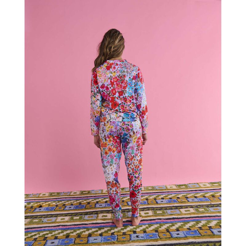 Kip&Co Forever Floral Lilac Organic Cotton LS Pyjama Top & Slouch Pant Set image number 1